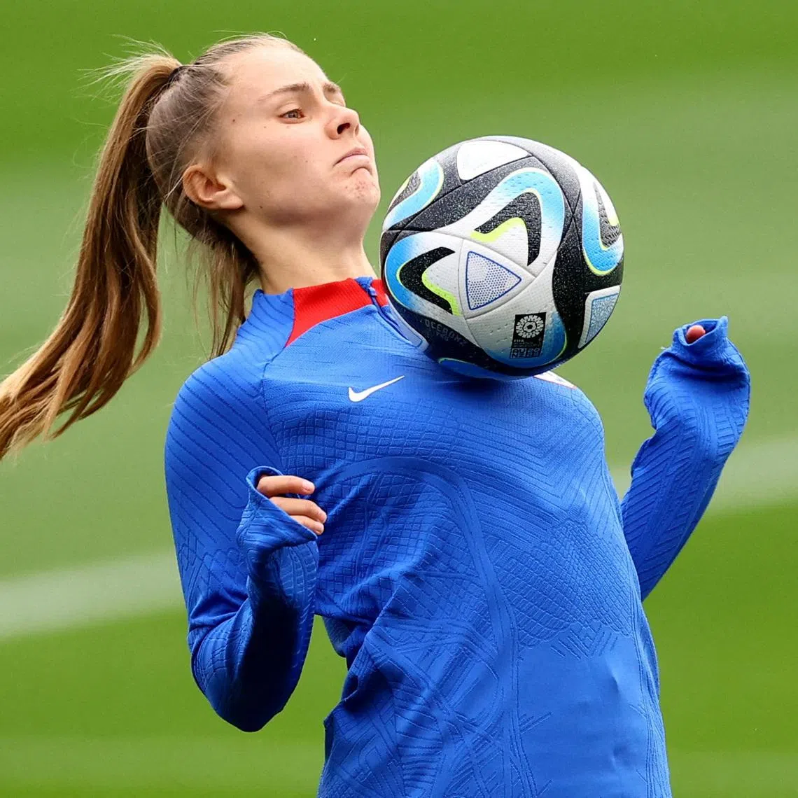 Soccer Football - FIFA Women’s World Cup Australia and New Zealand 2023 - Netherlands Training - Jubilee Stadium, Sydney, Australia - August 5, 2023  Netherlands' Victoria Pelova during training REUTERS/Carl Recine