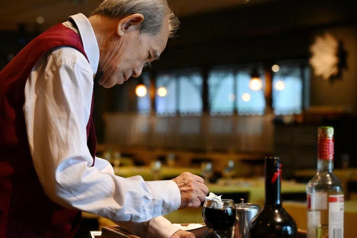Foo is unfazed by the physical demands of his job, even at 85.