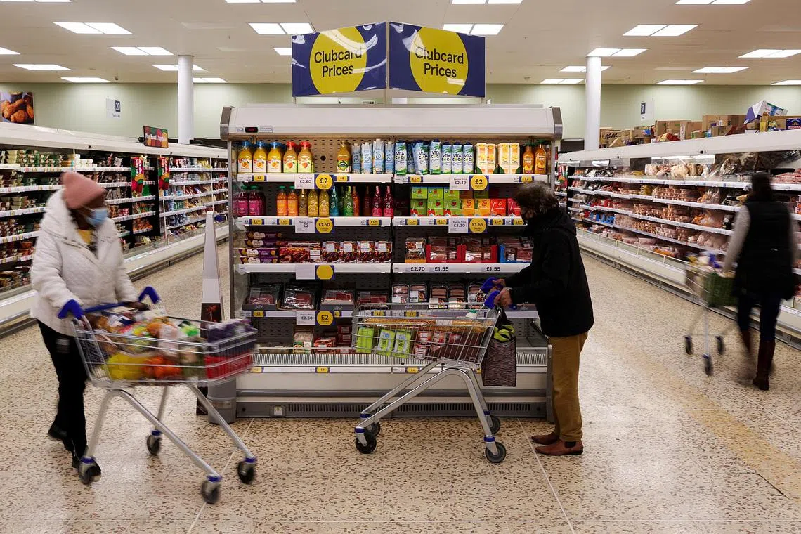 Food inflation in Britain accelerated strongly to 13.3 per cent in December, an all-time high for the index, said the British Retail Consortium.