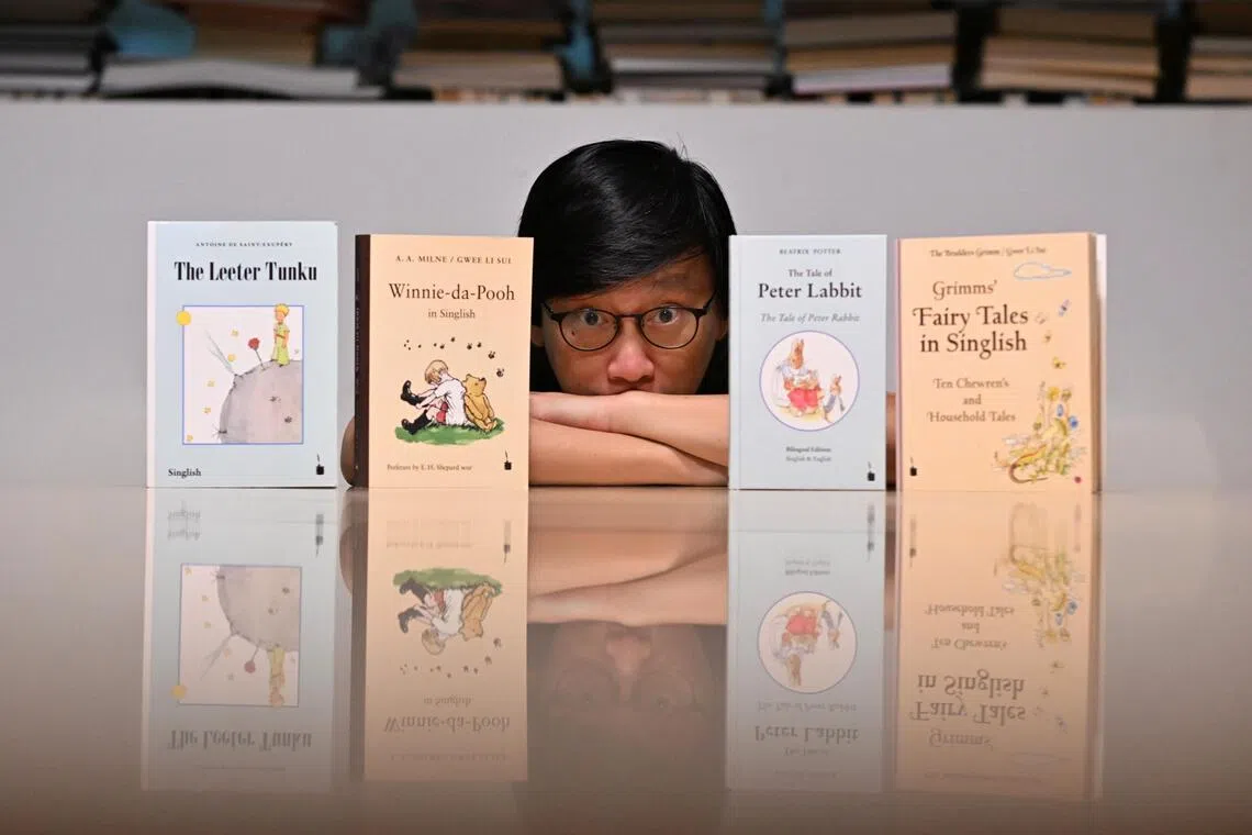 One of the many supporters of Singlish is author Gwee Li Sui who has translated four children’s classics into Singlish. His book, Winnie-da-Pooh, is a translation of A.A. Milne’s Winnie-the-Pooh.