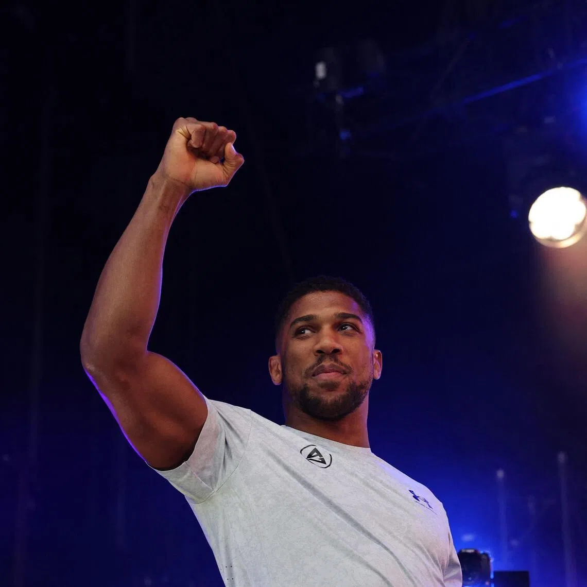 Anthony Joshua arriving for a public weigh-in in Trafalgar Square on Sept 20, 2024 on the eve of a heavyweight boxing match for the IBF world title in London. 