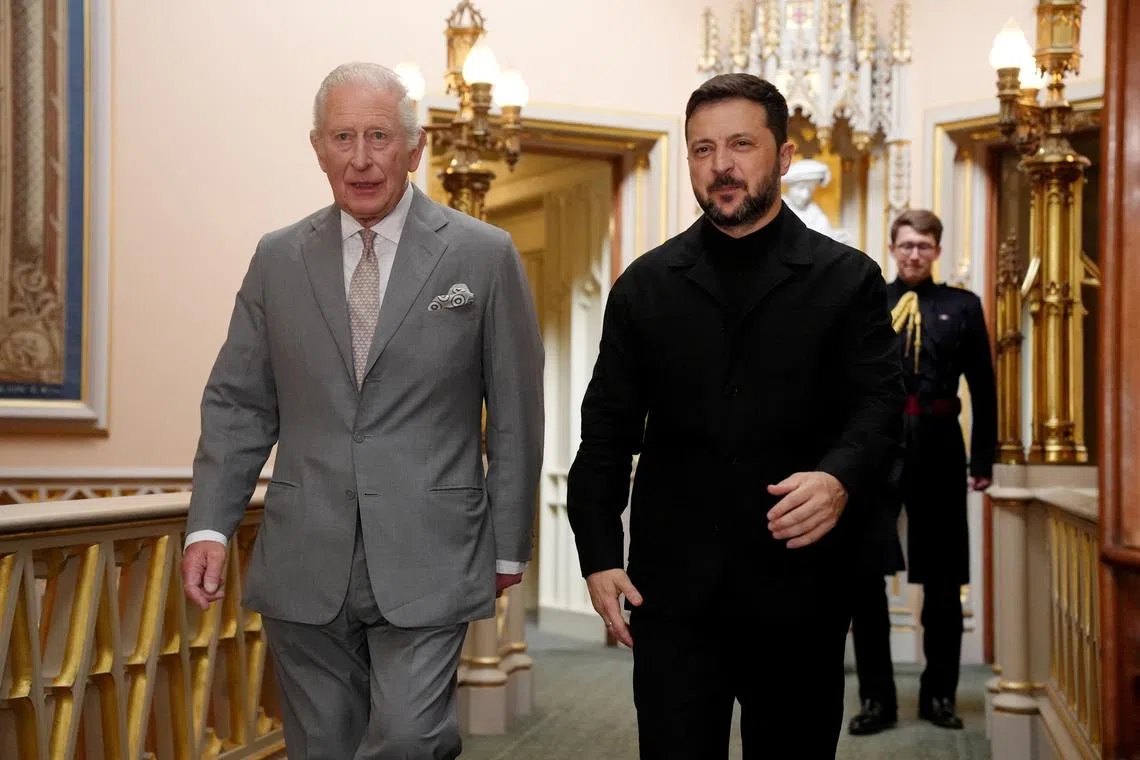 Britain's King Charles holds an audience with Ukrainian President Volodymyr Zelenskiy at Windsor Castle, Berkshire, Britain, June 23, 2025. Jonathan Brady/Pool via REUTERS