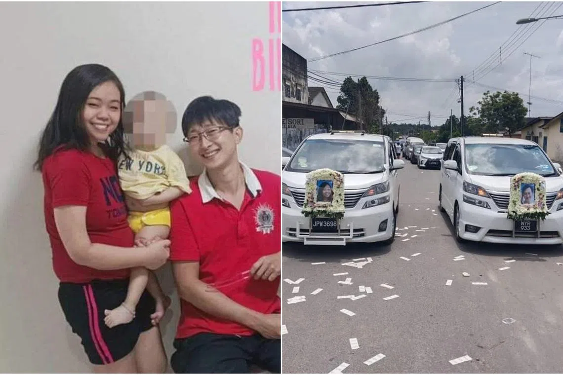 The couple were on a motorcycle on the Bukit Indah Highway in Malaysia towards the Tuas checkpoint when the accident happened. 