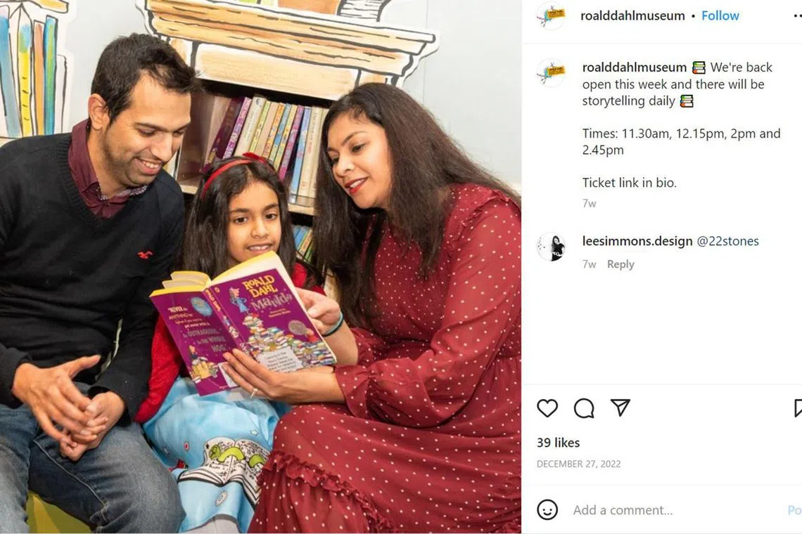 Storytelling sessions at the Roald Dahl Museum last December.