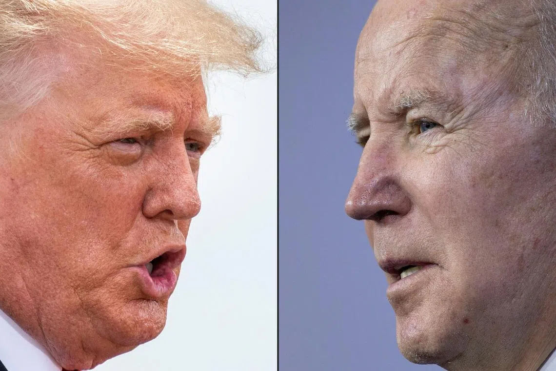 The event will be the first time American voters see President Joe Biden (right) and former president Donald Trump in a direct exchange since October 2020.