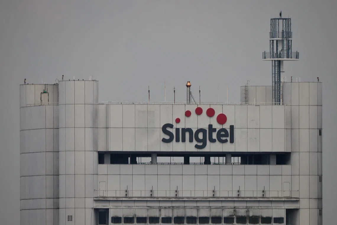 Generic pix of the Singtel logo on Nov 3, 2023 taken from Pinnacle at Duxton.