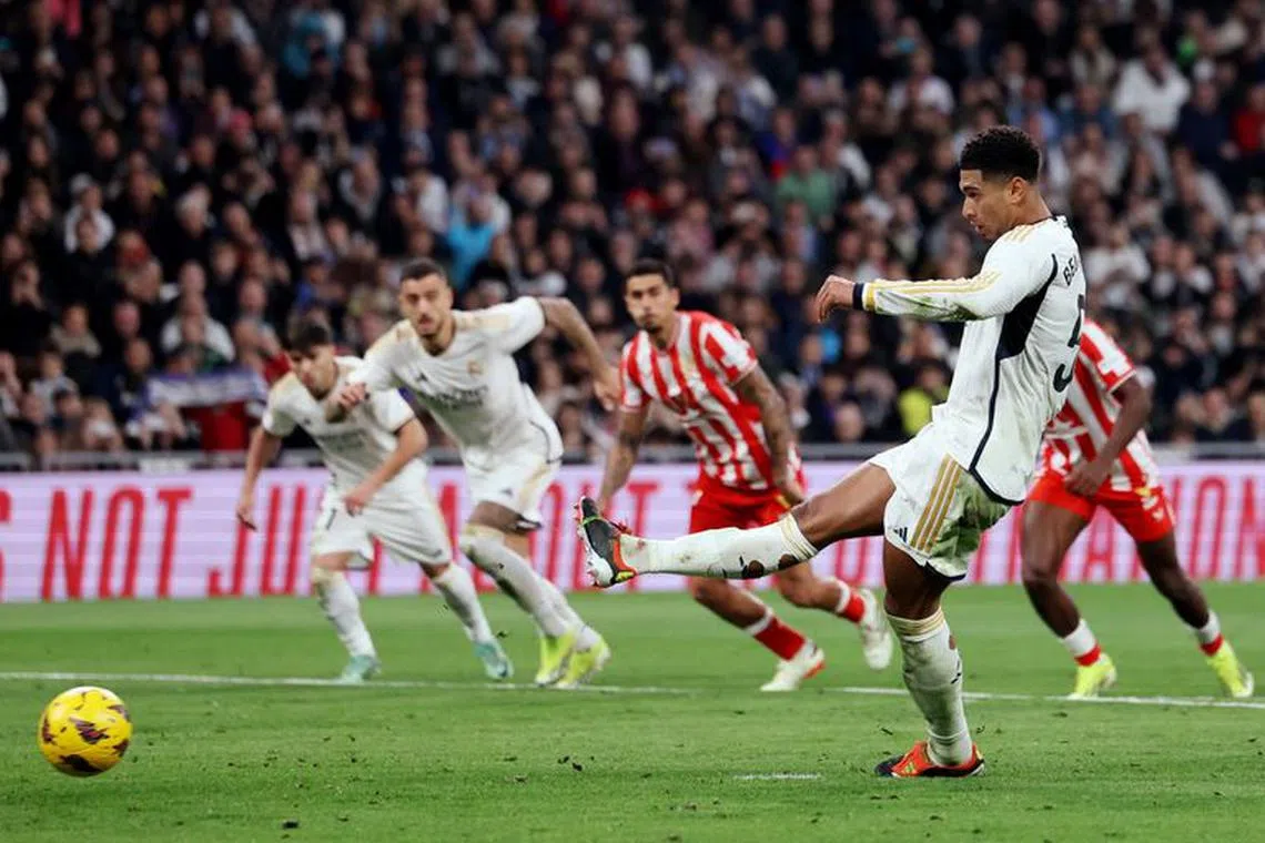 Real Madrid recover to beat Almeria 3-2 after VAR controversy | The Straits  Times