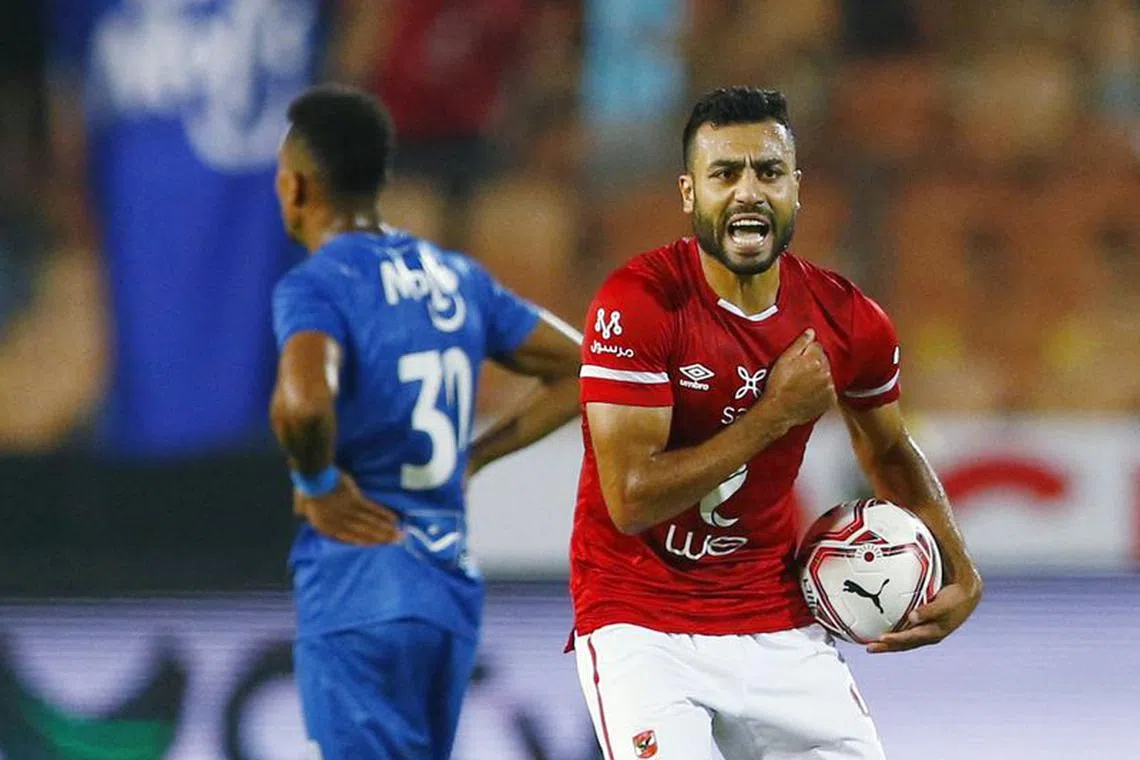 Soccer Football - Egypt Cup Final  - Al Ahly SC v Zamalek SC - Cairo International Stadium, Cairo, Egypt - July 21, 2022  Al Ahly's Hossam Hassan celebrates scoring their first goal REUTERS/Amr Abdallah Dalsh/File photo
