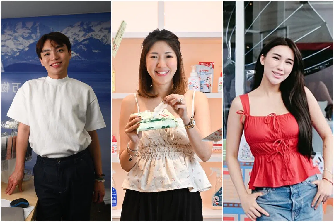(From left) Live-streamers Fredy Chia, Emily Tan and Cheryl Chin are online stars with sway over consumer spending.