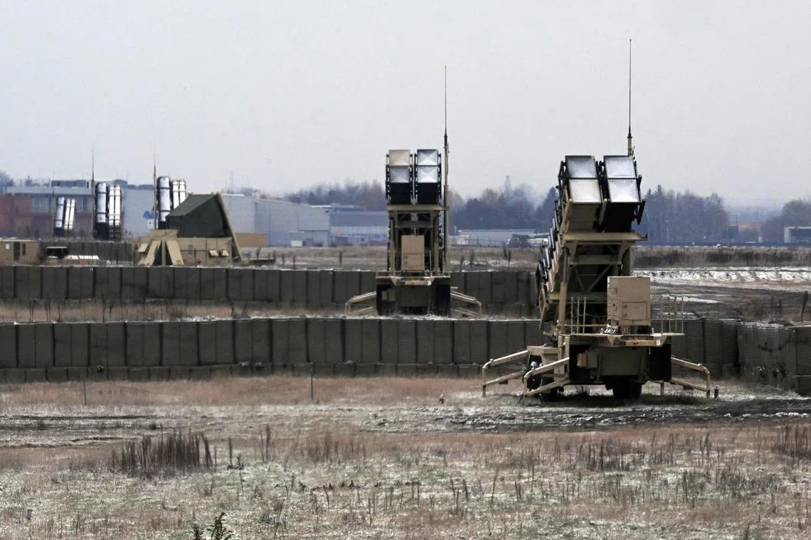 Patriot air defence systems at Poland's  Rzeszow-Jasionka airport, near the border with Ukraine.