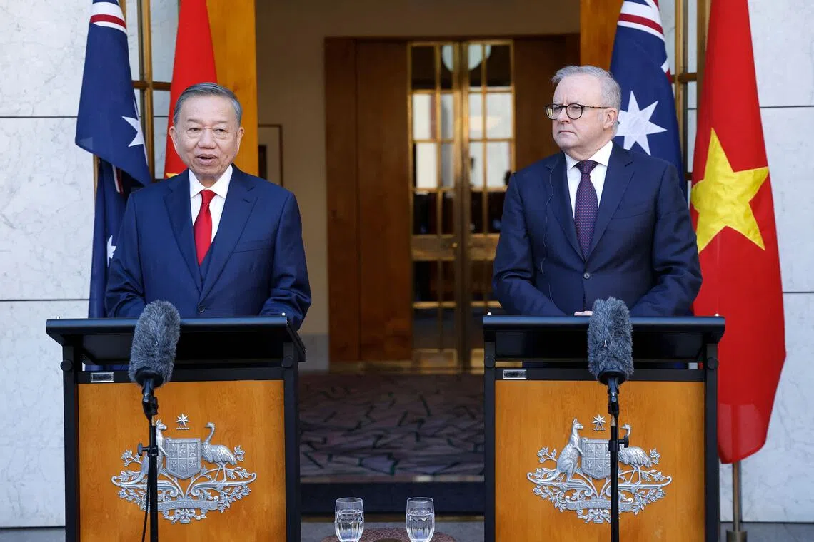 Australia, Vietnam boost ties in hedge against China in a world ‘becoming more uncertain’