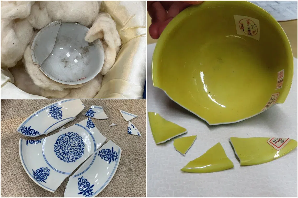 The pieces were broken in three separate incidents over the past 18 months. 