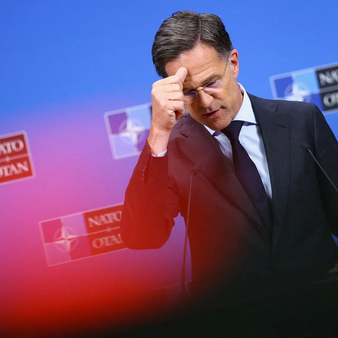 NATO Secretary General Mark Rutte holds a press conference ahead of a Defence Ministers meeting at the Alliance's headquarters in Brussels, Belgium June 17, 2026. REUTERS/Yves Herman