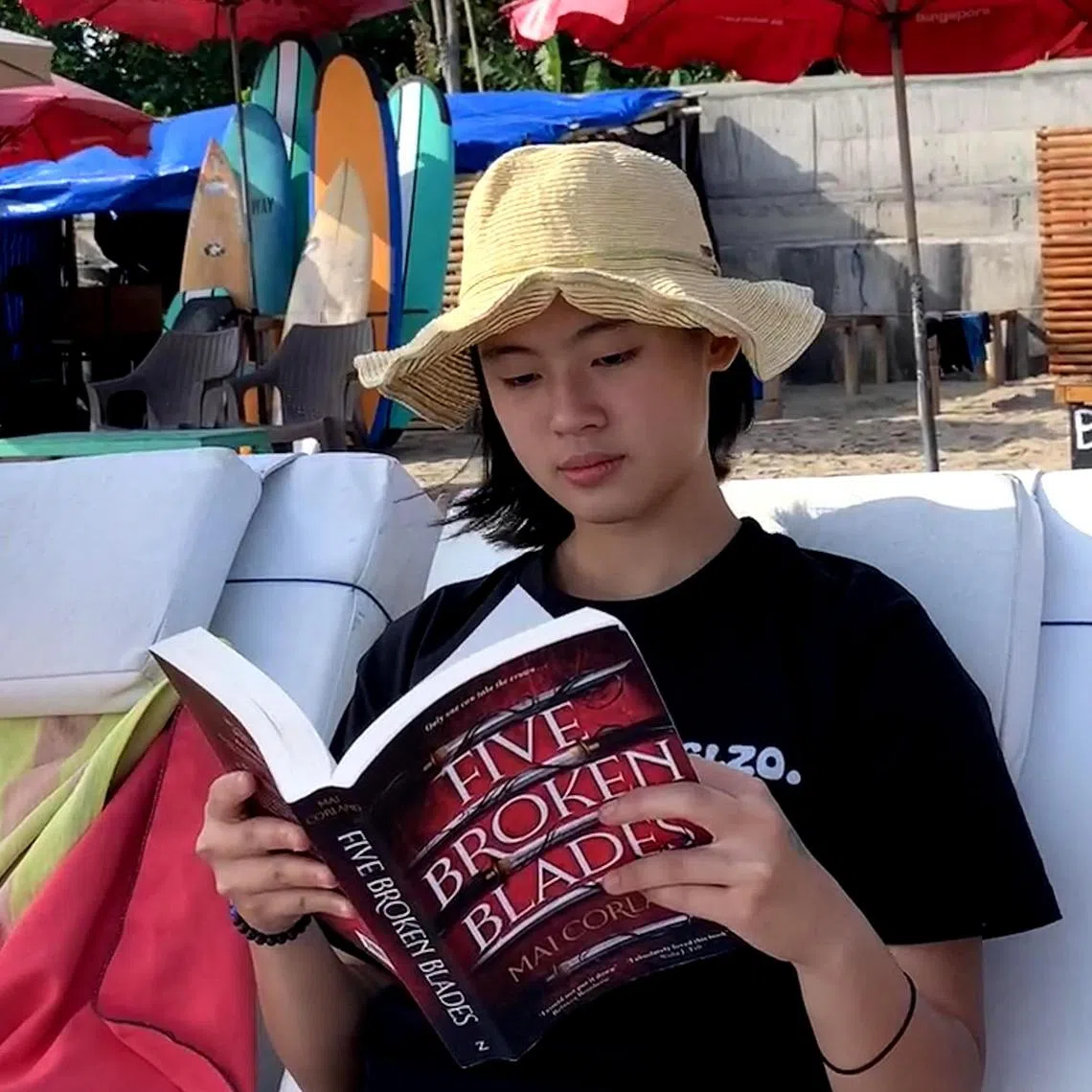 Footballer Danelle Tan enjoys reading whenever she has free time in her busy schedule.