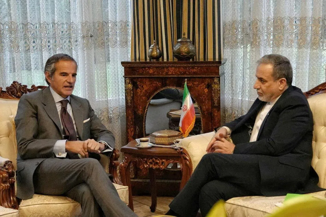 Iranian Foreign Minister Abbas Araqchi meets with International Atomic Energy Agency (IAEA) Director General Rafael Grossi in Geneva, Switzerland, February 16, 2026. Iranian Foreign Ministry/WANA (West Asia News Agency)/Handout via REUTERS