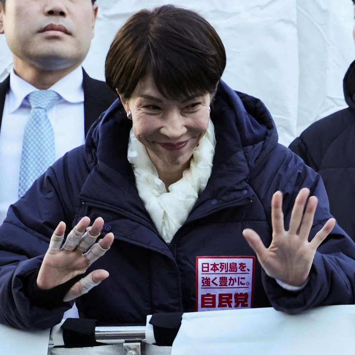 Sanae Takaichi at a campaign event in Tokorozawa, Saitama Prefecture.
