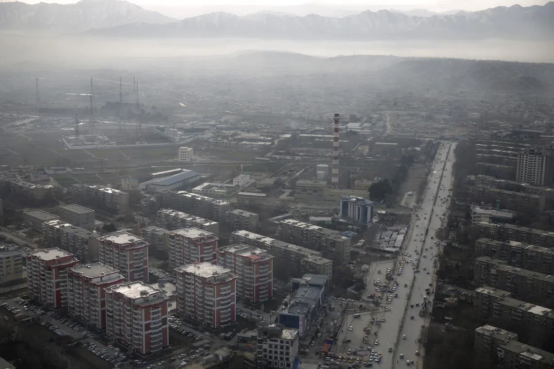 FILE PHOTO: An aerial view of Kabul, Afghanistan, February 11, 2016. Picture taken February 11, 2016. REUTERS/Ahmad Masood/File Photo