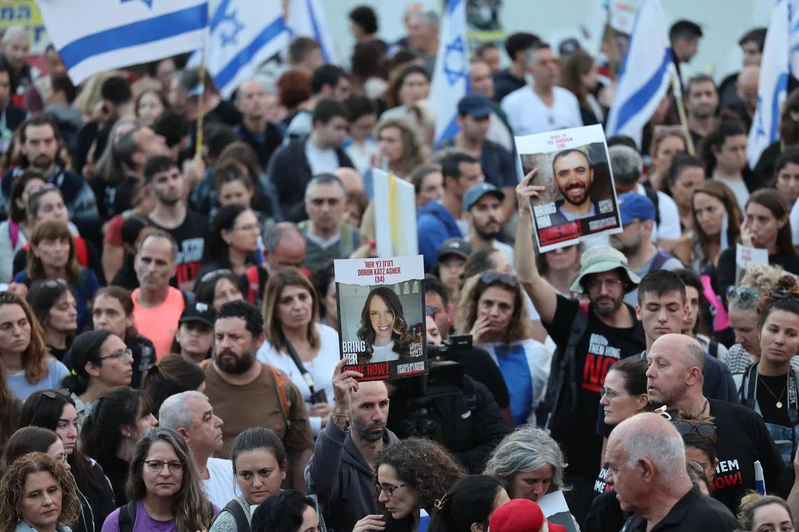 Families, friends and supporters of the hostages have called on the Israeli government to bring their loved ones home.