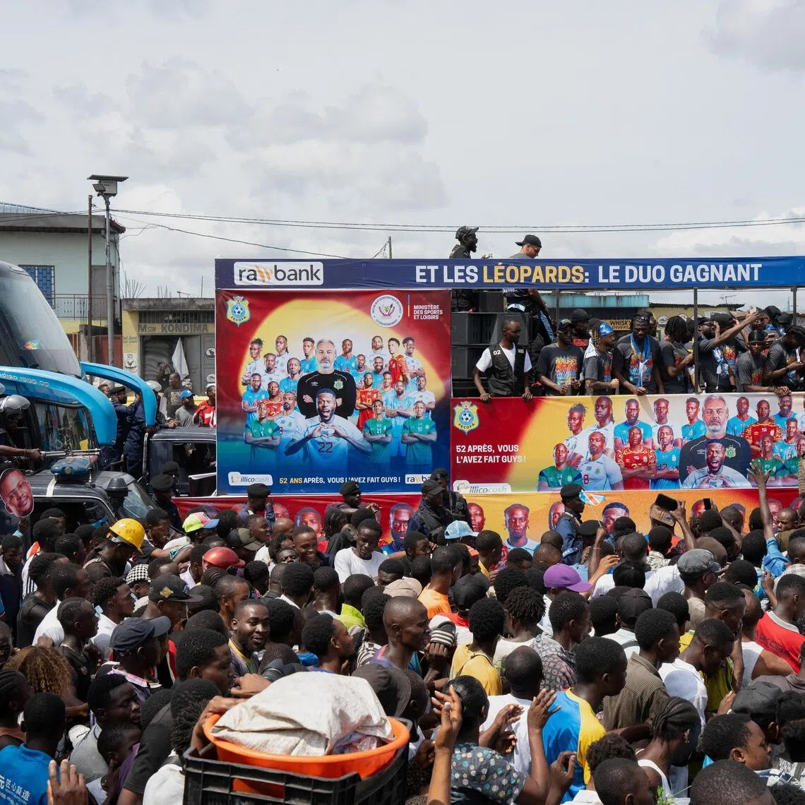 Fans welcoming the Democratic Republic of Congo's national football team in Kinshasa on April 5, 2026, after they qualified for the 2026 World Cup. 