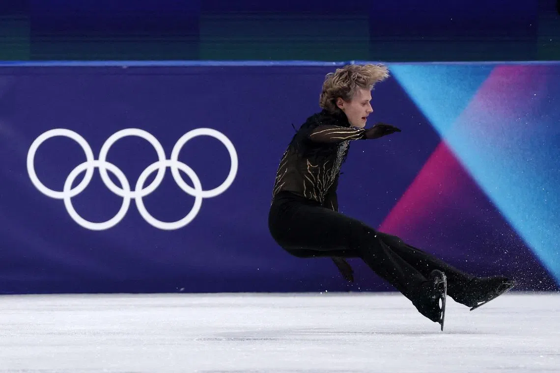 Milano Cortina 2026 Olympics - Figure Skating - Men Single Skating - Free Skating - Milano Ice Skating Arena, Milan, Italy - February 13, 2026. Ilia Malinin of United States performs during the Free Skating REUTERS/Yara Nardi