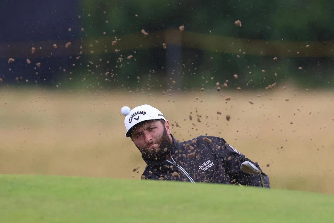 Spain's Jon Rahm in action during a practice round ahead of The Open.