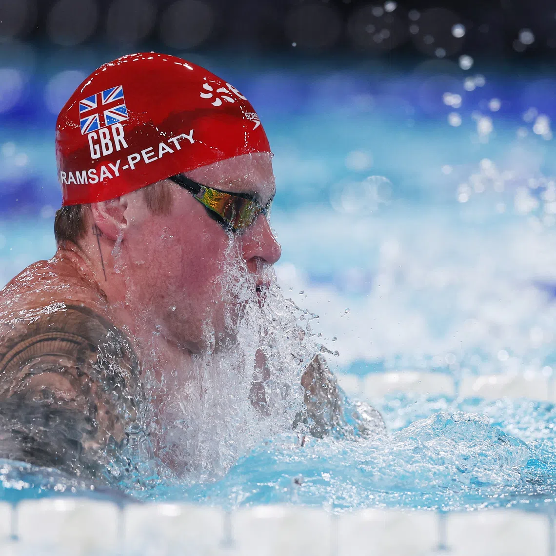 Swimming - European Aquatics Championships - Paris Aquatic Centre, Paris, France - August 10, 2026 Great Britain's Adam Ramsay-Peaty in action during the Men's 100m Breaststroke Semifinal 2 REUTERS/Gonzalo Fuentes