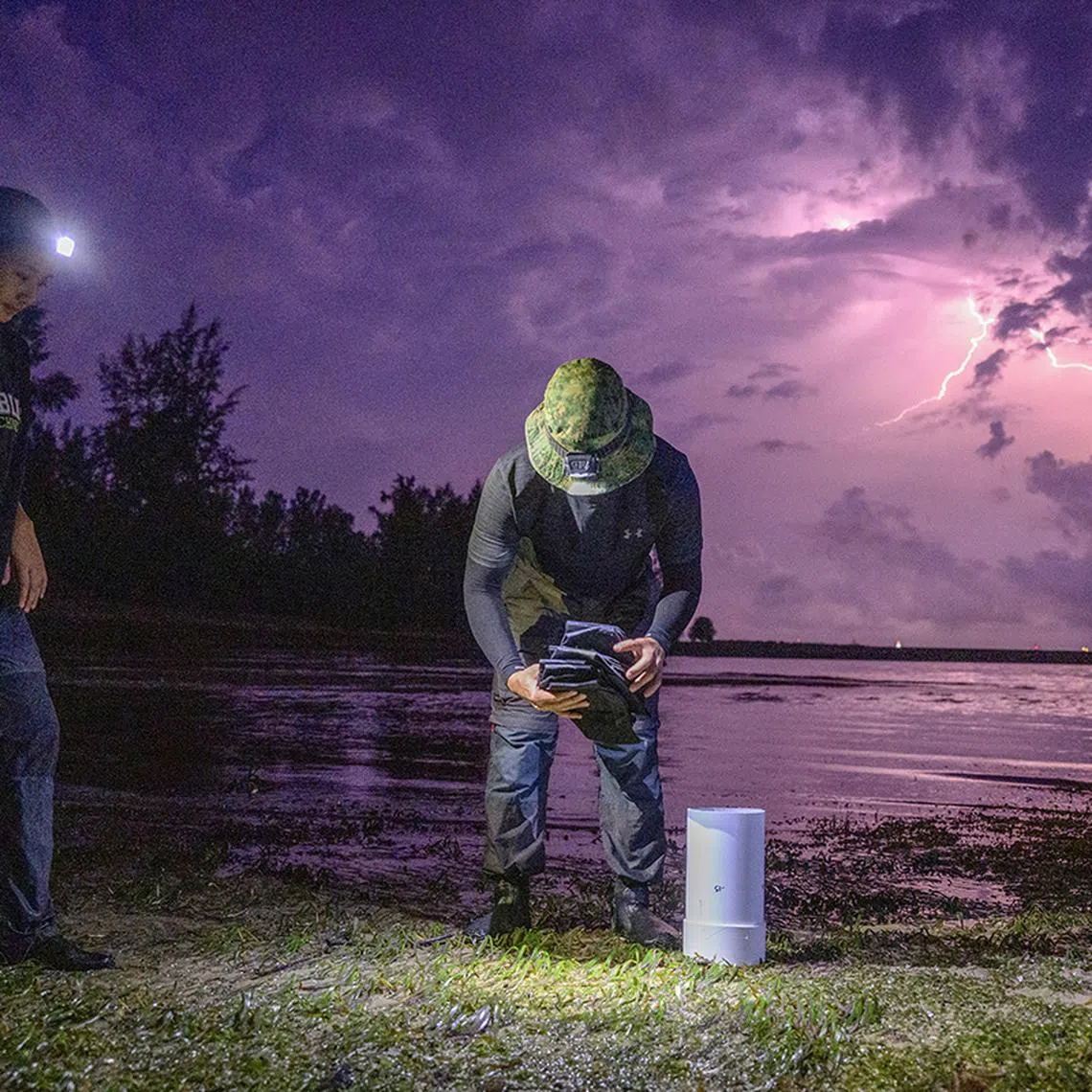 Lightning strike as preparation for the collection is being done.