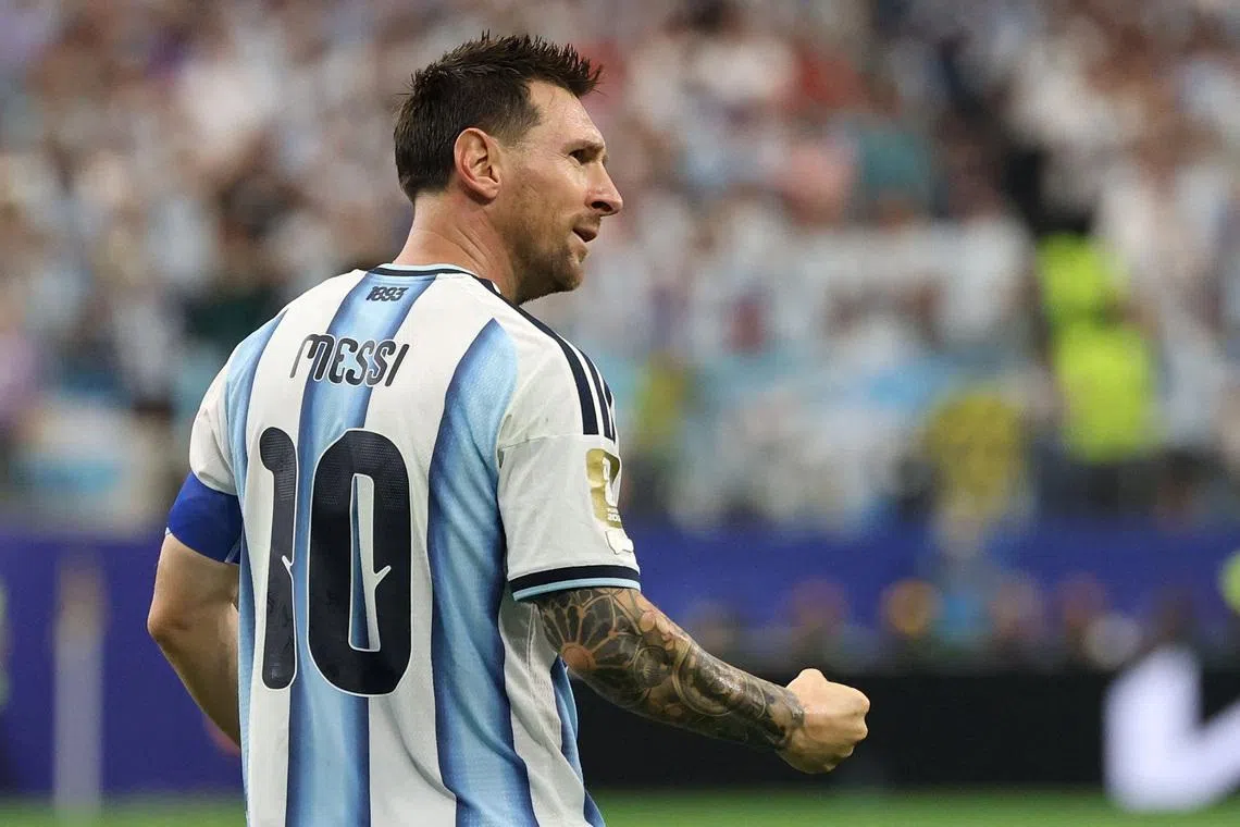 Soccer Football - FIFA World Cup 2026 - Group J - Argentina v Austria - Dallas Stadium, Arlington, Texas, U.S. - June 22, 2026 Argentina's Lionel Messi celebrates scoring their first goal IMAGN IMAGES via Reuters/Troy Taormina