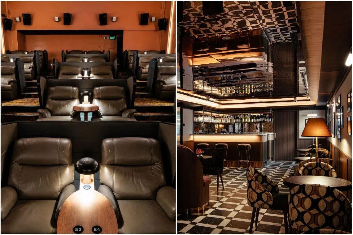 The Premiere experience features plush seats (left) and a dedicated lounge area (right).