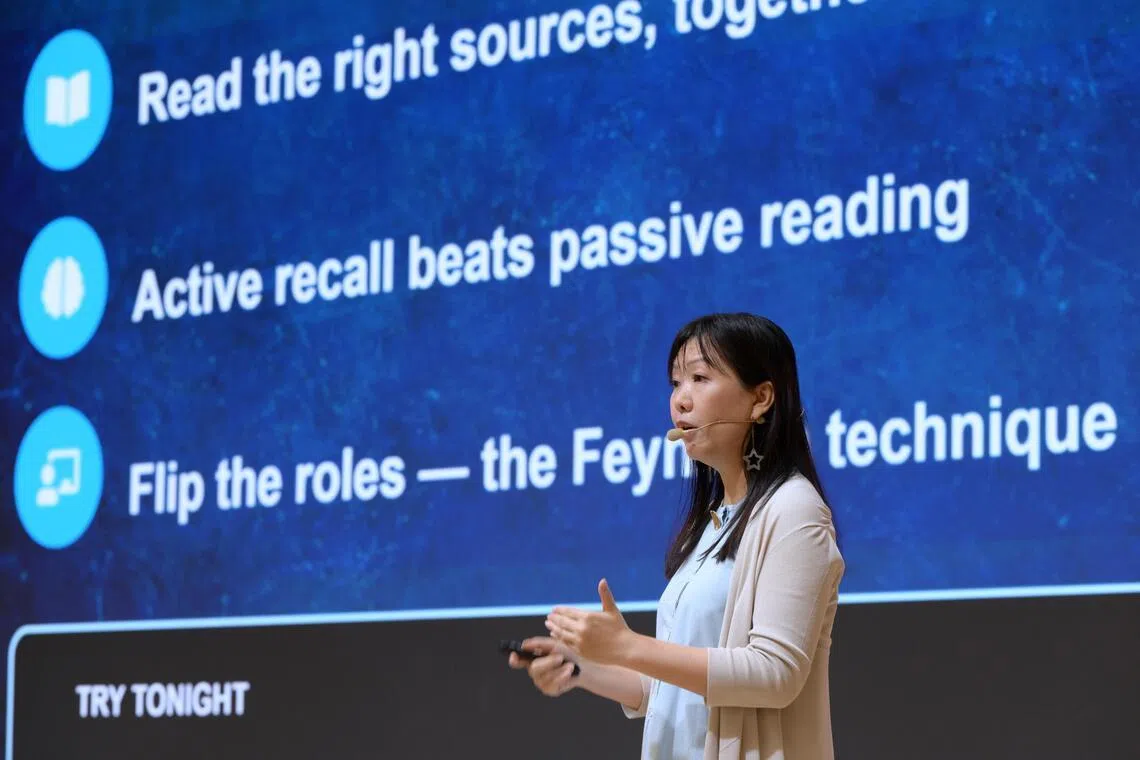 Co-founder of BlueTree Education and former PSLE chief presiding examiner, Jolene Ang at the ST PSLE Essential Exam Strategies Workshop 2026 on July 11.