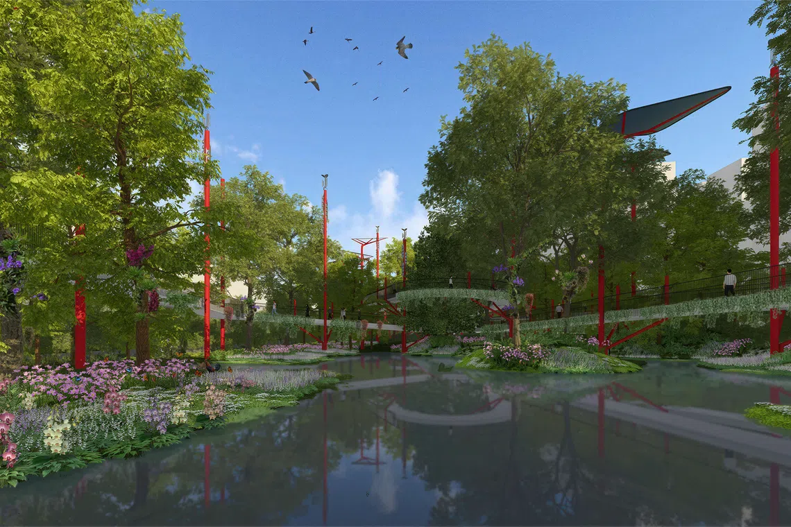 An artist’s impression of the Orchid Park.