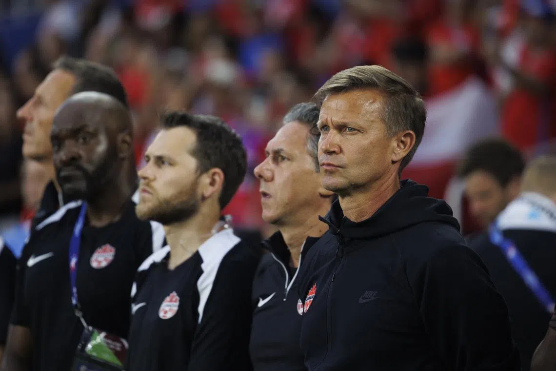 Jun 29, 2024; Orlando, FL, USA; Canada head coach Jesse Marsch before the game against Chile at Inter&Co Stadium. Mandatory Credit: Morgan Tencza-USA TODAY Sports