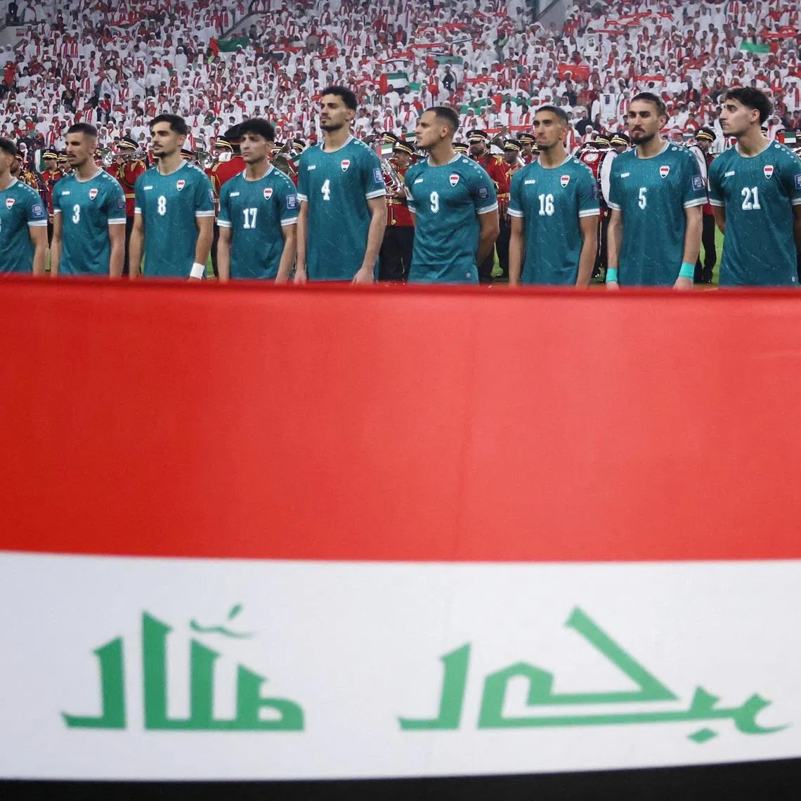 FILE PHOTO: Soccer Football - FIFA World Cup - AFC Qualifiers - Fifth Round - First Leg - United Arab Emirates v Iraq - Mohamed bin Zayed Stadium, Abu Dhabi, United Arab Emirates - November 13, 2025 Iraq players pose for a team group photo before the match REUTERS/Amr Alfiky/File Photo