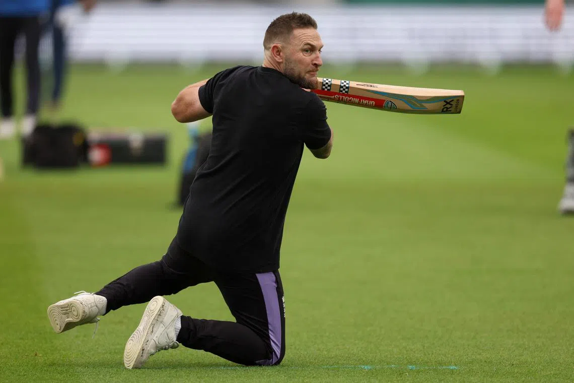FILE PHOTO: Cricket - Third Test - England v Sri Lanka - The Oval, London, Britain - September 6, 2024 England coach Brendon McCullum before the match Action Images via Reuters/Paul Childs/File photo