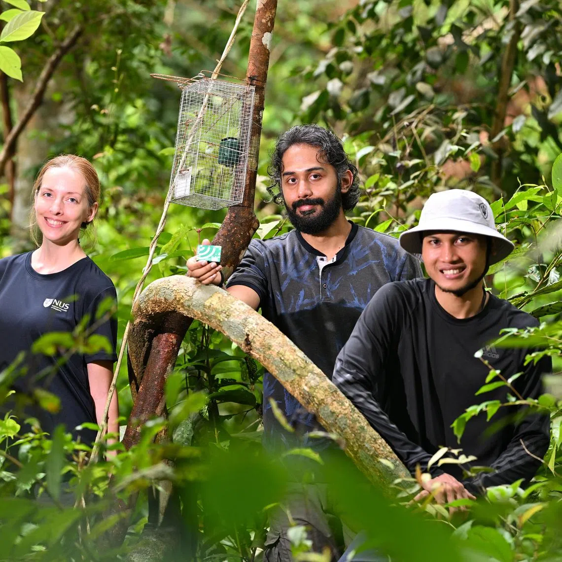 (From left) Dr Chelsea Baker, Mr Shri Lak Nanjan Chandran and Dr Abdullah Hasib are researchers from the NUS Saw Swee Hock School of Public Health involved in this project.