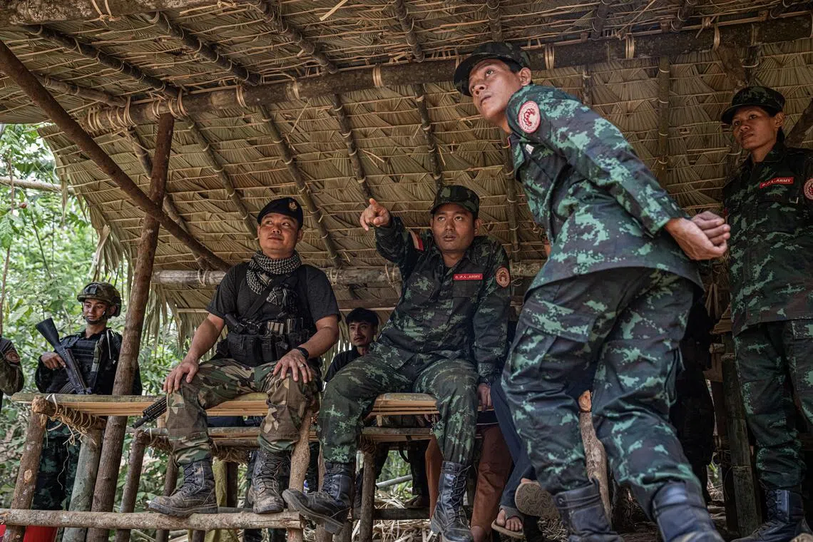 In the tradition of Myanmar poets, Mr Maung Saungkha (centre) was quick to oppose the junta’s power grab.