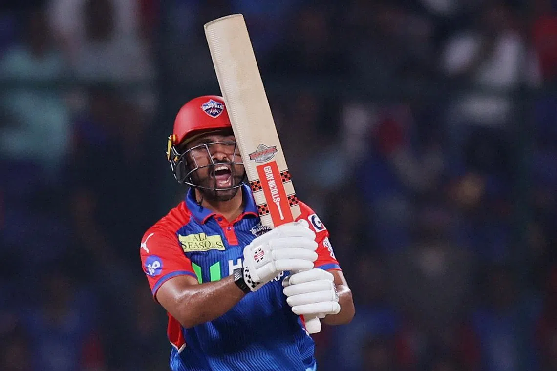 Cricket - Indian Premier League - IPL - Delhi Capitals v Mumbai Indians - Arun Jaitley Stadium, Delhi, India - April 13, 2025 Delhi Capitals' Karun Nair reacts REUTERS/Anushree Fadnavis