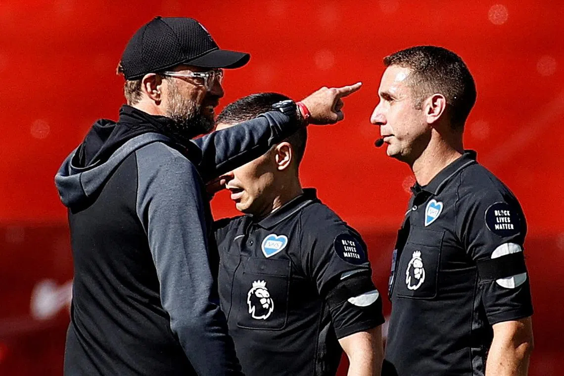 Liverpool manager Juergen Klopp Klopp publicly criticised David Coote after the match, accusing him of not penalising tackles made on Liverpool’s players.