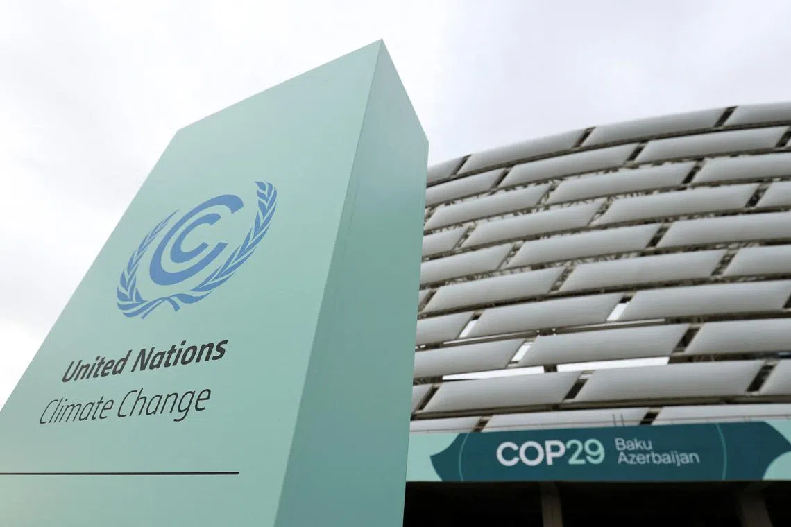 A view shows a venue of the COP29 United Nations climate change conference, in Baku, Azerbaijan November 20, 2024. REUTERS/Aziz Karimov