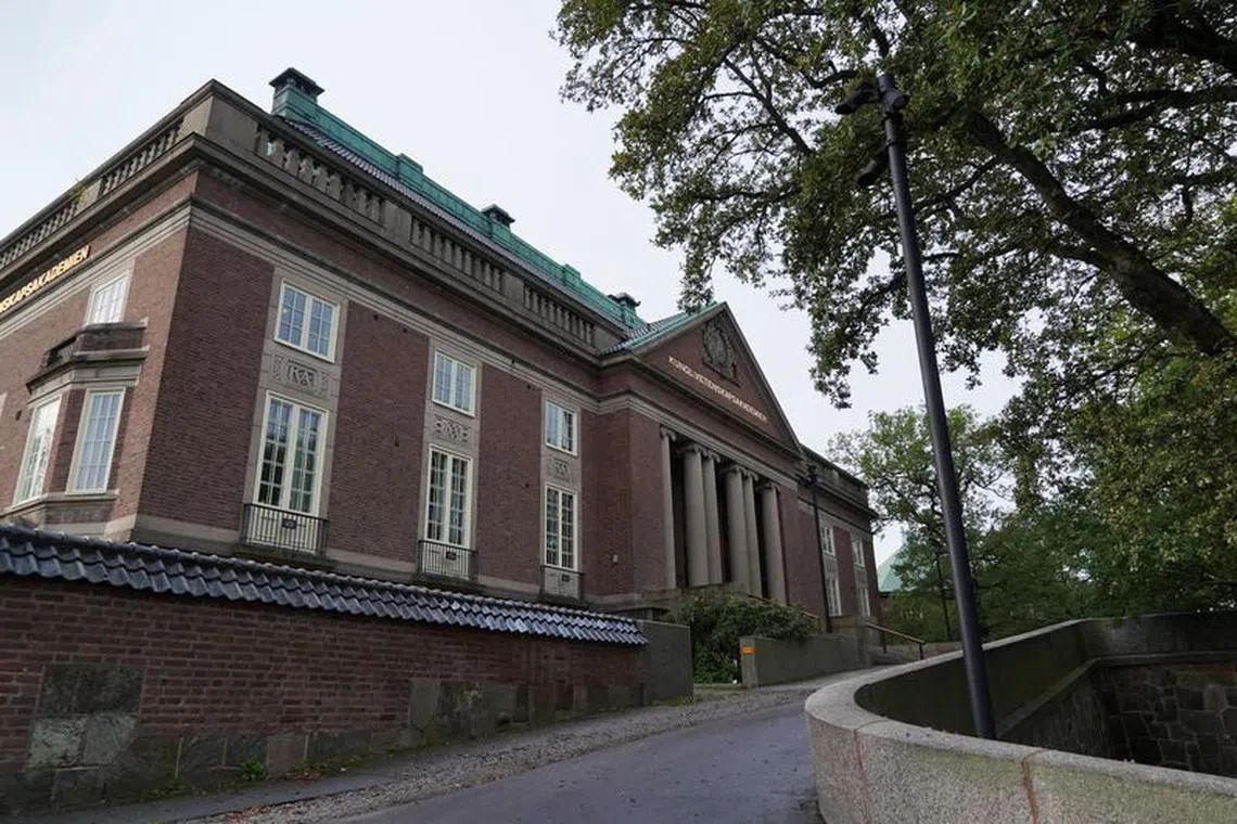 FILE PHOTO: A general view of the Royal Swedish Academy of Sciences, where the Nobel Prize in Physics is to be announced, in Stockholm, Sweden October 3, 2023. REUTERS/Tom Little/File Photo
