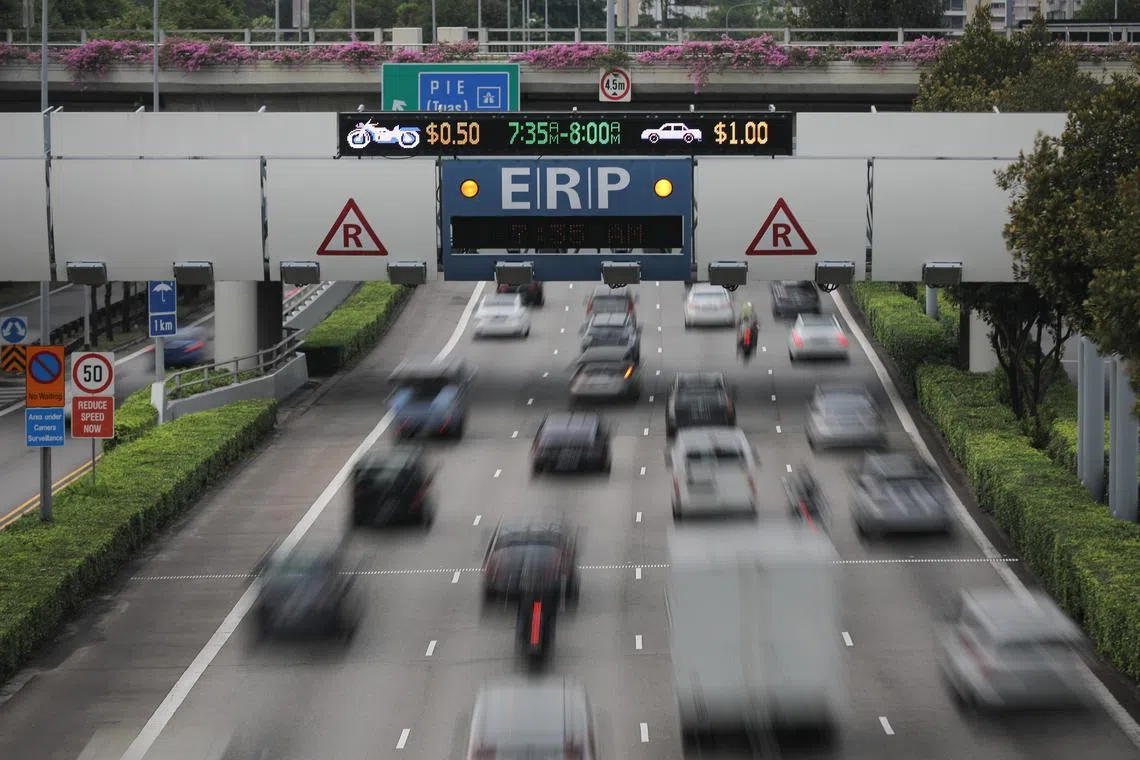 The LTA said it will continue to look at traffic speed and congestion levels to decide if ERP rates need to be further adjusted. 