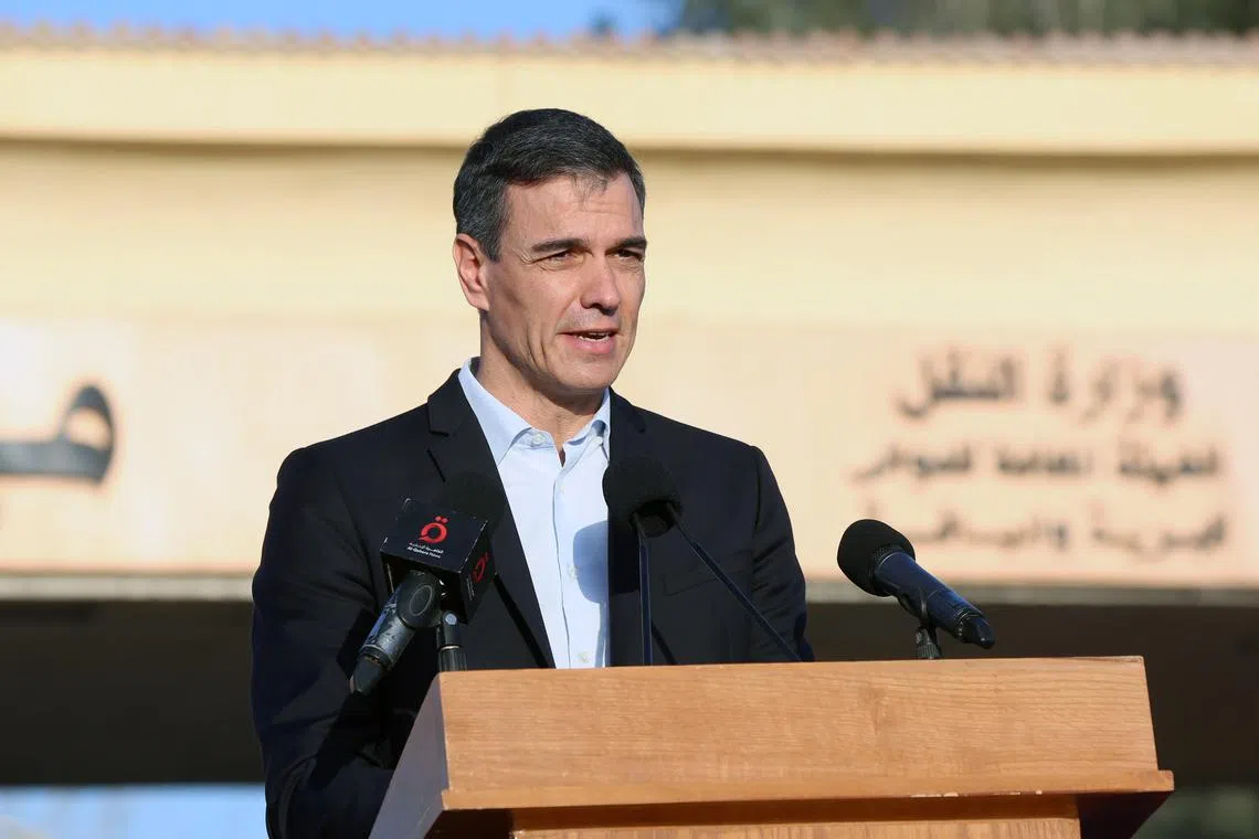 Spanish PM Pedro Sanchez said the “indiscriminate killings of innocent civilians” in Gaza was “completely unacceptable”.