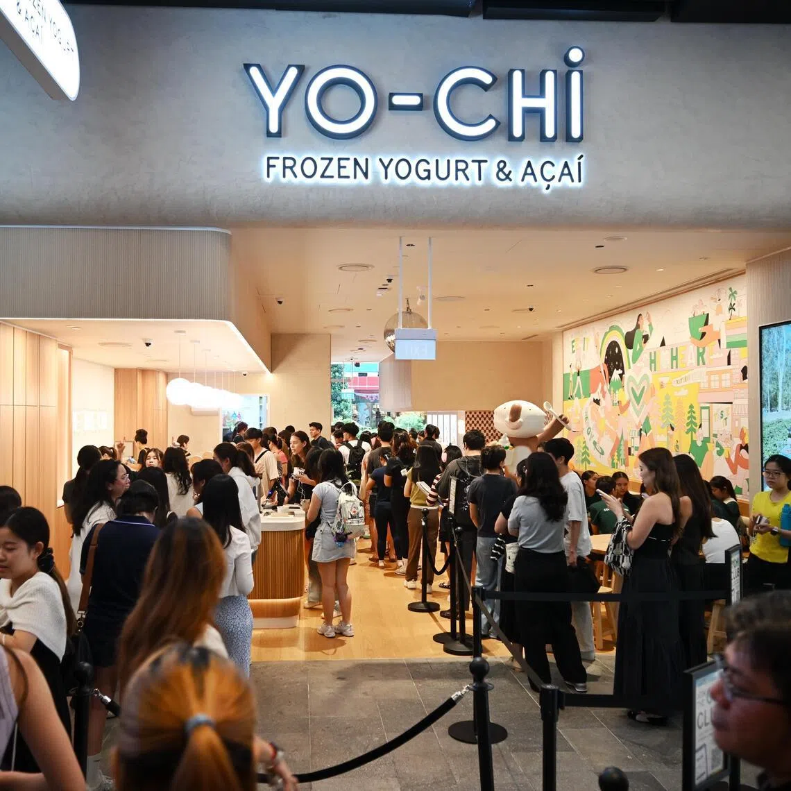 ST20250818_202582400982 Kua Chee Siong/ pixgeneric/ Generic pix of people queueing up at the Yo-Chi outlet at Orchard Central, on Aug 18, 2025.
Australia’s famed self-serve yogurt and acai brand Yo-Chi launched its first overseas outlet at Orchard Central on Aug 15, 2025.