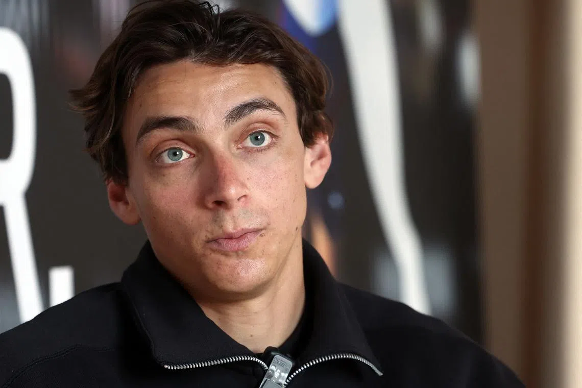 FILE PHOTO: Olympics - Puma launches a new brand campaign with Olympic athletes - Mob House, Saint-Ouen near Paris, France - April 10, 2024 Sweden's Armand Duplantis in an interview during the launch REUTERS/Yves Herman