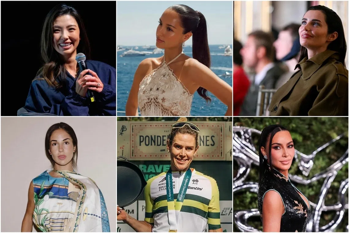 (Clockwise from left) Lily Muni He, Alexandra Leclerc, Rebecca Donaldson, Kim Kardashian, Tiffany Cromwell and Carmen Montero Mundt.