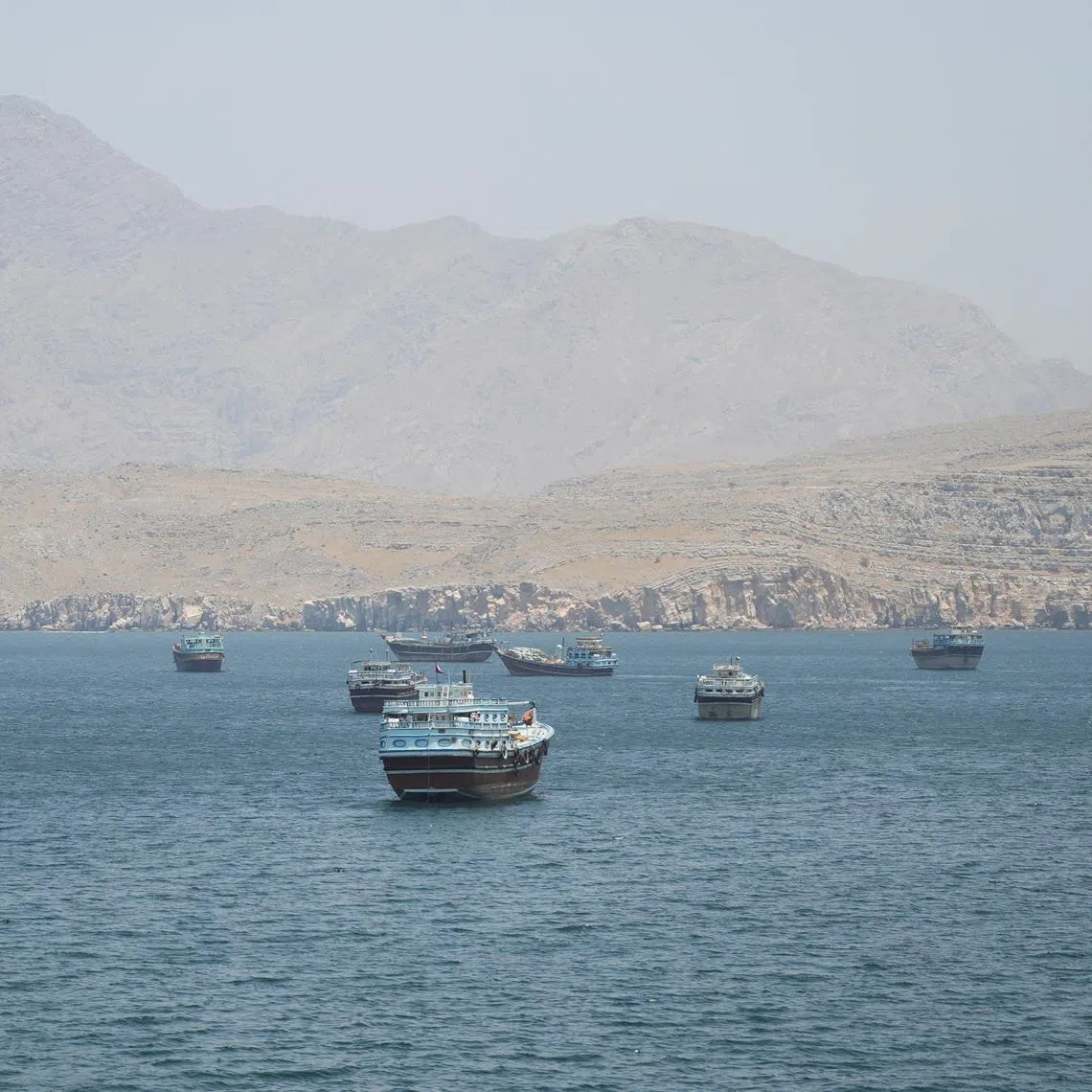 Vessels in the Strait of Hormuz, Musandam, Oman, May 8, 2026. REUTERS/Stringer
