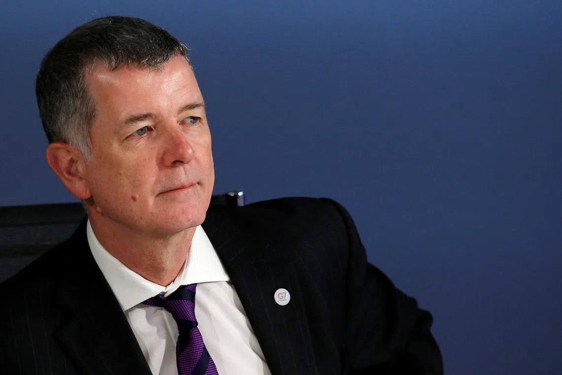 FILE PHOTO: Britain's Political Director Richard Moore attends a working session during the Foreign ministers of G7 nations meeting in Dinard, France, April 6, 2019. REUTERS/Stephane Mahe/Pool/File Photo