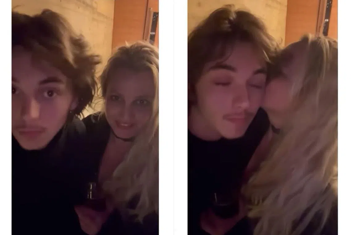 Pop star Britney Spears (right) with her teenage son Jayden James Federline. They celebrated Christmas together after spending two years apart.