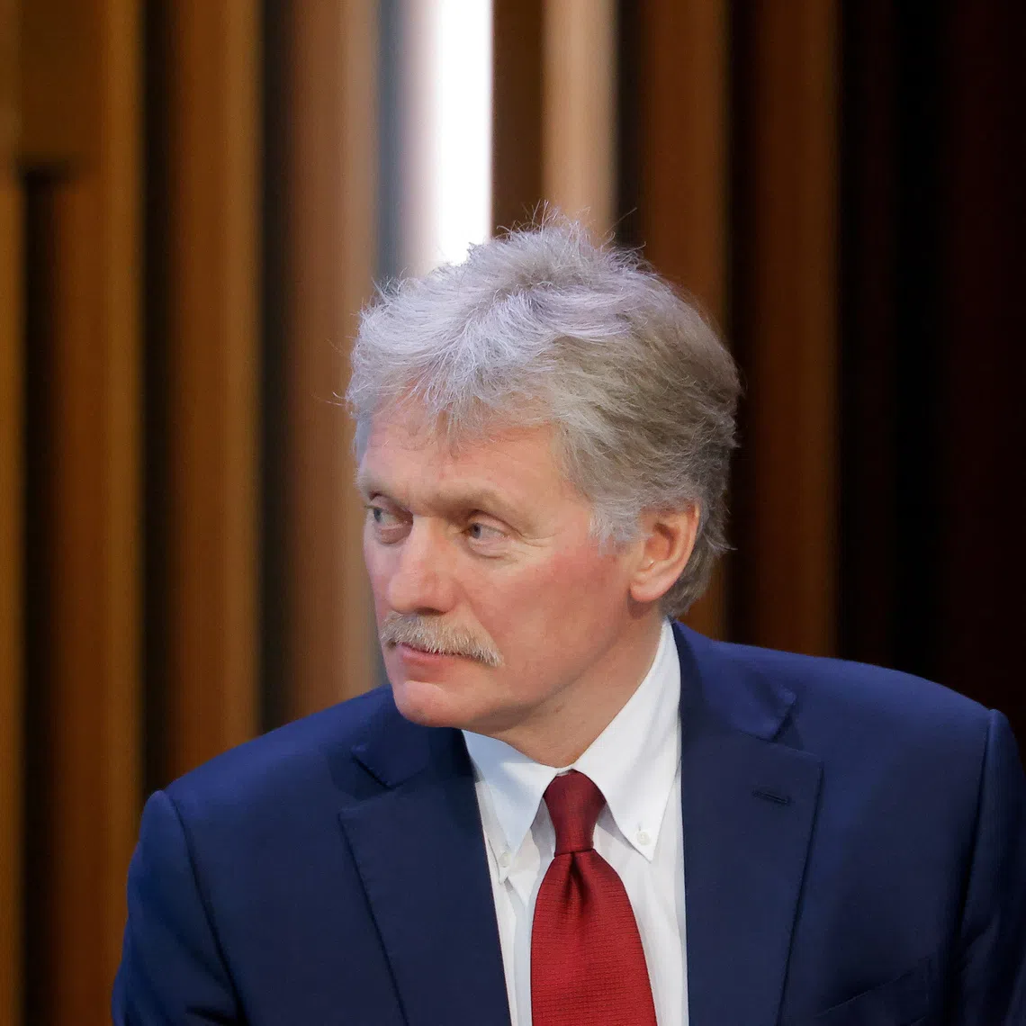 Kremlin spokesman Dmitry Peskov attends Russian President Vladimir Putin's annual end-of-year press conference and phone-in, in Moscow, Russia December 19, 2024. REUTERS/Maxim Shemetov