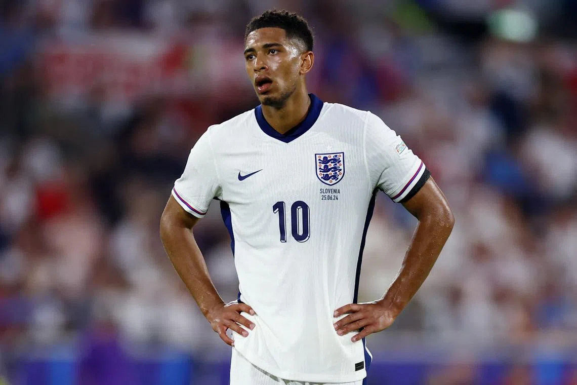 FILE PHOTO: Soccer Football - Euro 2024 - Group C - England v Slovenia - Cologne Stadium, Cologne, Germany - June 25, 2024  England's Jude Bellingham REUTERS/Lee Smith/File Photo